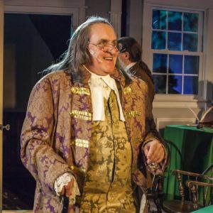 David T. Wills as Benjamin Franklin in 1776
