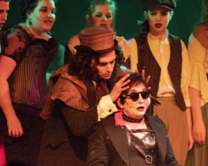 Henry Cyr (center left) as Mister Hyde and Emma Hawthorn (center right) as Spider