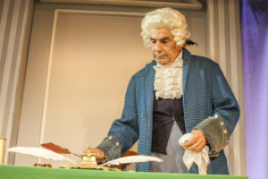 John Desmone as John Hancock in 1776