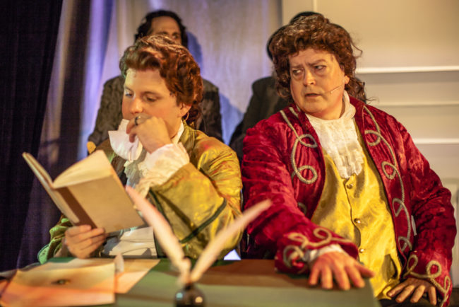 Tyler D. Zeisloft (left) as Thomas Jefferson and Mark Briner (right) as Richard Henry Lee