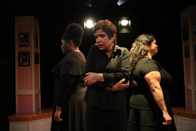 Shamire Cassell (left) with Melanie Bishop (center) and Michelle Gonzalez (right) in Love, Loss, and What I Wore