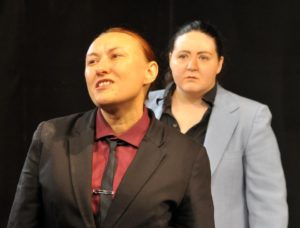 Jaki Demarest (left) as Antonio and Holly Trout (right) as Bassiano