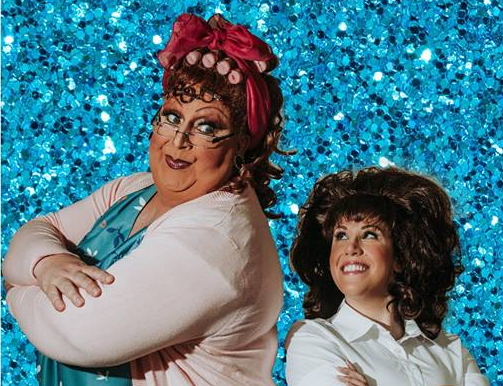 Kevin Buice (left) as Edna Turnblad and Theresa Cinalli (right) as Tracy Turnblad in Hairspray