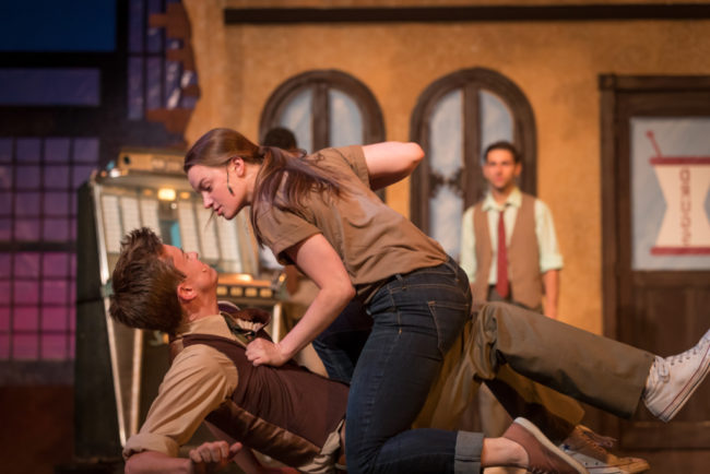 Travis Flynt (below) as Baby John and Kelly Donah (above) as Anybodys in West Side Story