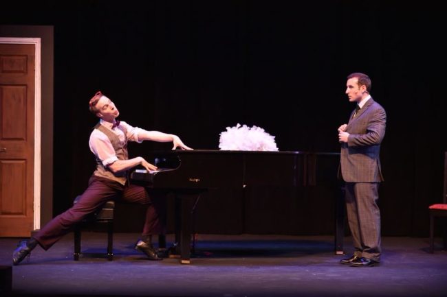 John Wascavage (left) and Eric Longo (right) in Murder For Two at Infinity Theatre Company
