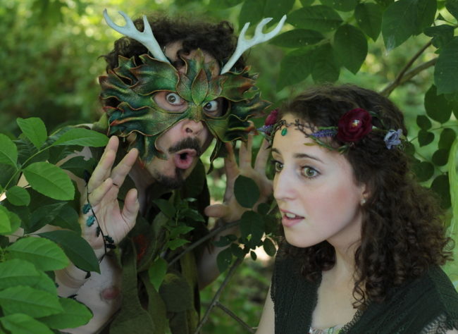 Ian Blackwell Rogers as Puck and Madie Kilner as Faery.