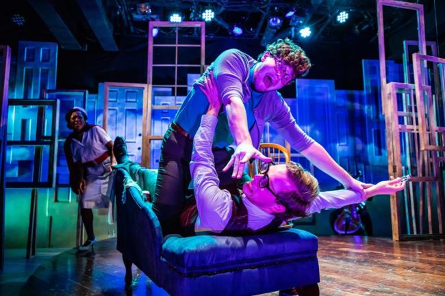 (L to R) Lilian Oben, Christian Montgomery, and John Austin in Melancholy Play at Constellation Theatre Company