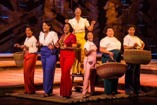 Adrianna Hicks (center) as Celie and the ensemble of the national tour of The Color Purple