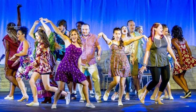 The Company of Mamma Mia at Scottfield Theatre Company