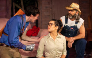 Michael Bliss (left) as Ash, Sydney Phipps (center) as Annie, and Steve Flickinger (right) as Jake 