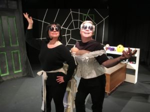 Shelly Work (left) as Miss Spink and Timothy R. King (right) as Miss Forcible