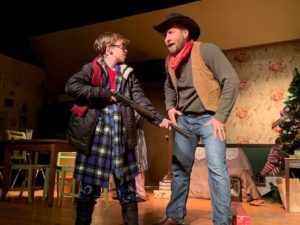 Finn Smith (left) as Ralphie and Nate Lohrmann (right) as Red Ryder