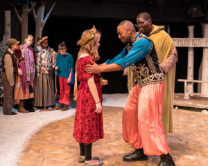 Claire Gunthert (left) as Magda and Carlos Reaves (right) as Rodrigo and the cast of Season of Light. Photo by Harvey Levine