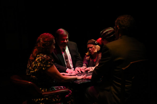 Suzanne Young as Madam Arcatti in Blythe Spirit at Spotlighters Theatre. Photo courtesy of Shealyn Jae Photography