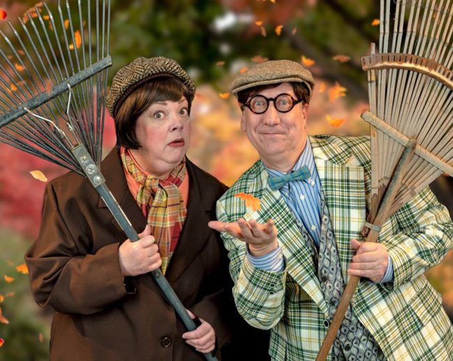 Jane C. Boyle (left) as Toad and Chuck Graham (right) as Frog in A Year with Frog and Toad at DCT.