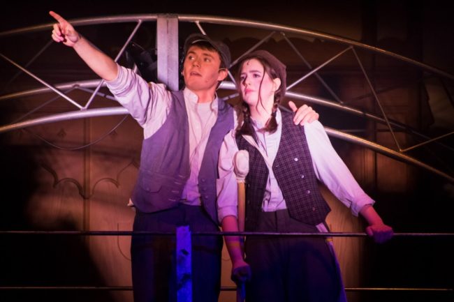 Andy Collins (left) as Jack Kelly and Sarah Mackin (right) as Crutchie Stasia Steuart Photography