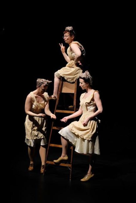 The Fates (l to r) Gwen Grastorf, Sabrina Mandell, and Sarah Olmsted Thomas. Photo: Glenn Ricci