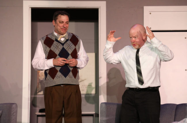 Richard Greenslit (left) as Robert and John Sheldon (right) as Bernard in Boeing Boeing. Photo: Shealyn Jae Photography