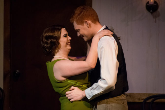 Megan Mostow (left) as Sally Bowles and Seth Fallon (Right) as Cliff Bradshaw in Cabaret. Photo: Stasia Steuart Photography