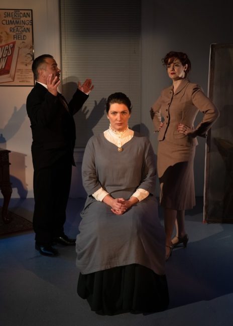 Matty Griffiths (left) as Jack with Aubri O'Connor (center) as Gwen and Rebecca Ellis (right) as Ida. Photo: Tony Hitchcock Photography