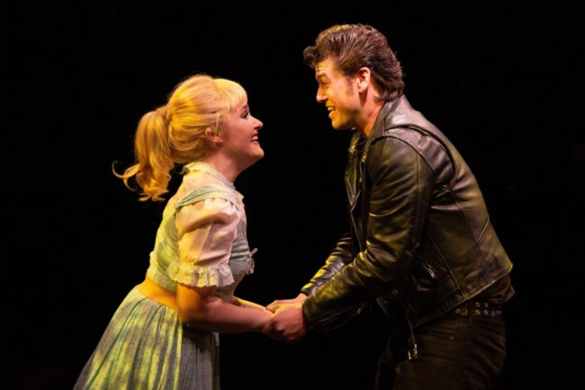 Nicki Elledge (left) as Sandy and Matt Hirsh (right) as Danny in Grease. Photo: Jeri Tidwell Photography