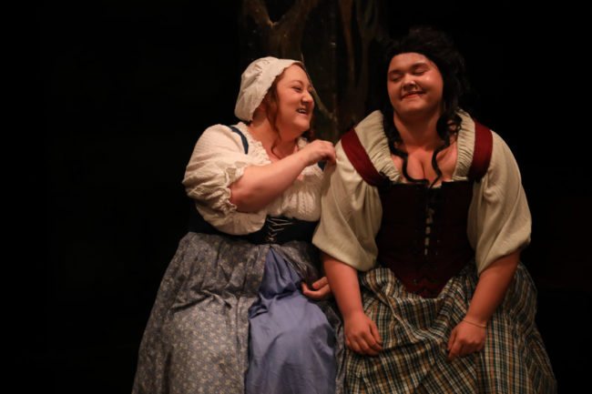 Jennifer Hasselbusch (left) as Susan and Lanoree Blake (right) as Alice in Vinegar Tom at Spotlighters Theatre. Photo: Shealyn Jae Photography