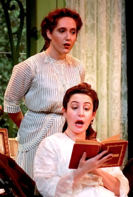 Emily H. Gilson (left) as Miss Roberts and Marnie Kanarek (right) as Mrs. Baxter in The Mollusc. Photo: Steve LaRocque