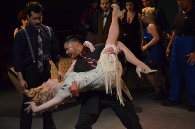 Matty Montes (left) as Burrs, Lindsey Litka (center) as Queenie, and Brian Dauglash (right) as Black in The Wild Party. Photo: Kris Northrup