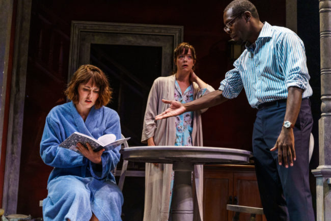 Katie Kleigher (left) as Catherine, with Megan Anderson (center) as Claire, and Jeremy Keith Hunter (right) as Hal in Proof. Photo: DJ Corey Photography