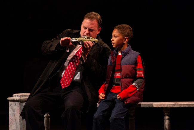 Russell Sunday (left) as Frank Farmer and Chase Reaves (right) as Fletcher in The Bodyguard. Photo: Jeri Tidwell.