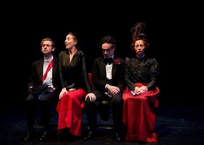 (L to R) Alex Vernon, Sarah Olmsted Thomas, Mark Jaster, and Sabrina Mandell in Cabaret Macabre 2019. Photo: Glenn Ricci