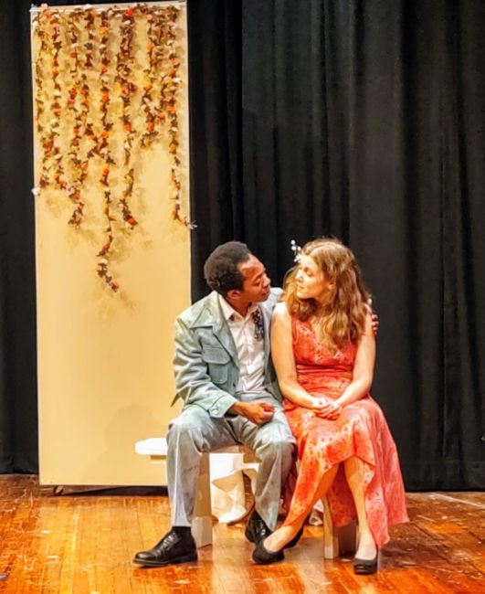 Ja'min Williams (left) as Scoop Rosenbaum and Erin Klarner (right) as Heidi Holland. Photo: Amanda Gunther