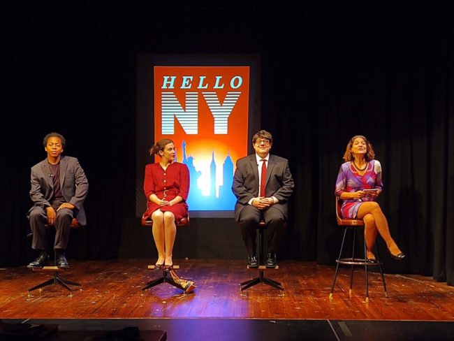 (L to R) Ja'min Williams as Scoop Rosenbaum, Erin Klarner as Heidi Holland, Nick Cherone as Peter Patrone, and Terri Laurino as April. Photo: Amanda Gunther