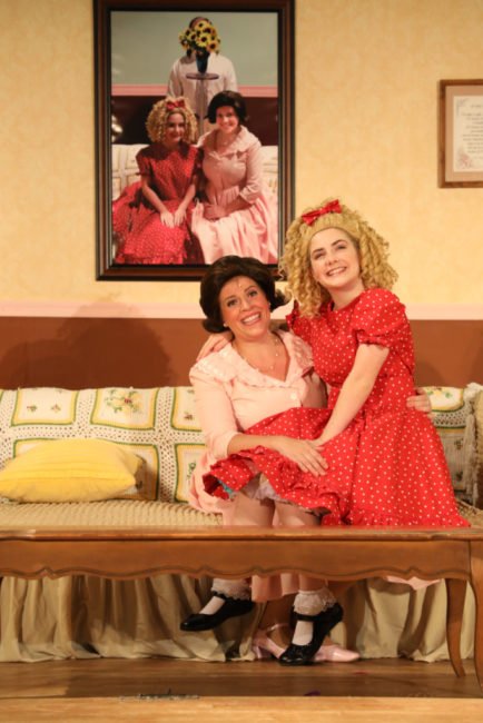 Lisa Pastella (left) as Judy Denmark and Brooke Webster (right) as Tina Denmark in Ruthless! Photo: Shealyn Jae Photography