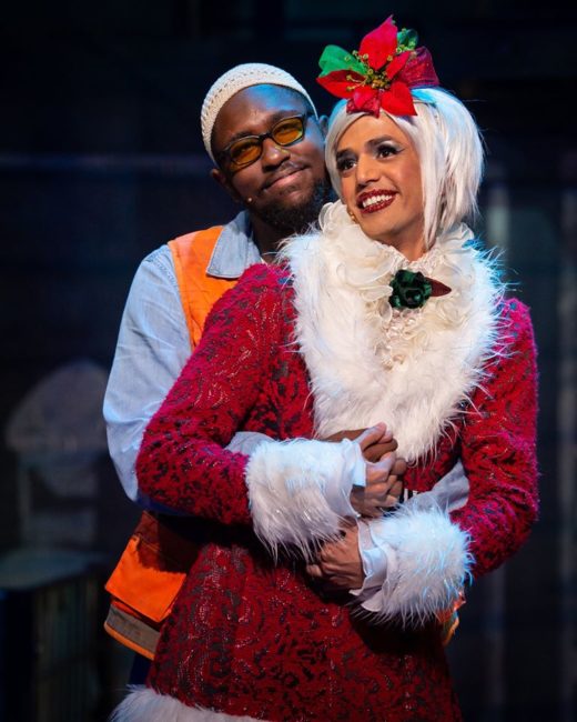 Shafiq Hicks (left) as Tom Collins and Joshua Tavares (right) as Angel in Rent. Photo: Amy Boyle