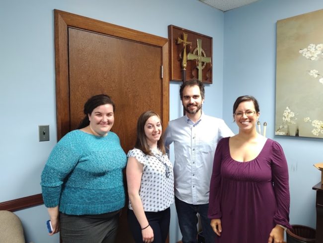 (L to R) Maggie Flanigan, Emily Machovec, Henry Cyr, Valerie Foxburrow in Man of La Mancha.