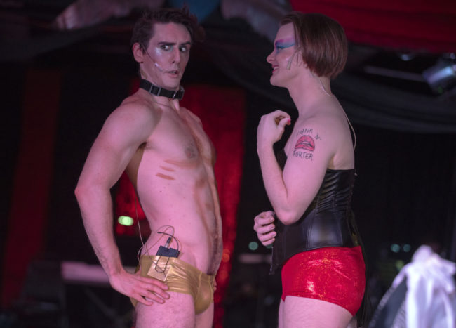 Alexander Bruce Gordon (left) as Rocky and Kenneth Lautz (right) as Frank 'N' Furter. Photo: Rachel Zirkin Duda