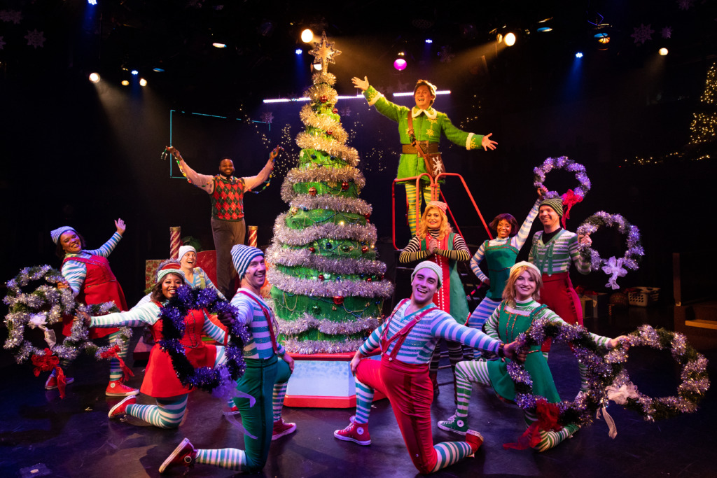 The company of Elf at Toby's Dinner Theatre. Photo: Jeri Tidwell Photography