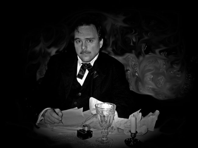 John Kelso as Edgar Allan Poe.