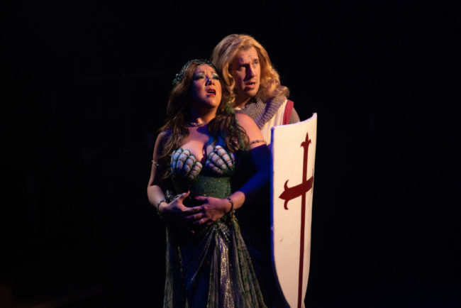 Janine Sunday (left) as Lady of the Lake and Justin Calhoun (right) as Sir Galahad. Photo: Jeri Tidwell