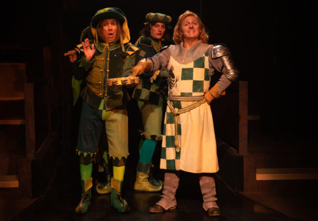 Jeffrey Shankle (right) as Brave Sir Robin and The Minstrels. Photo: Jeri Tidwell