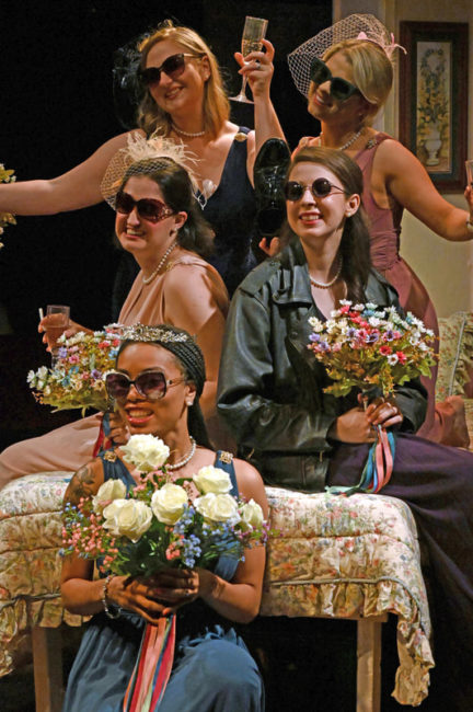 Five Women Wearing the Same Dress at Spotlighters Theatre 📸Eduard Van Osterom