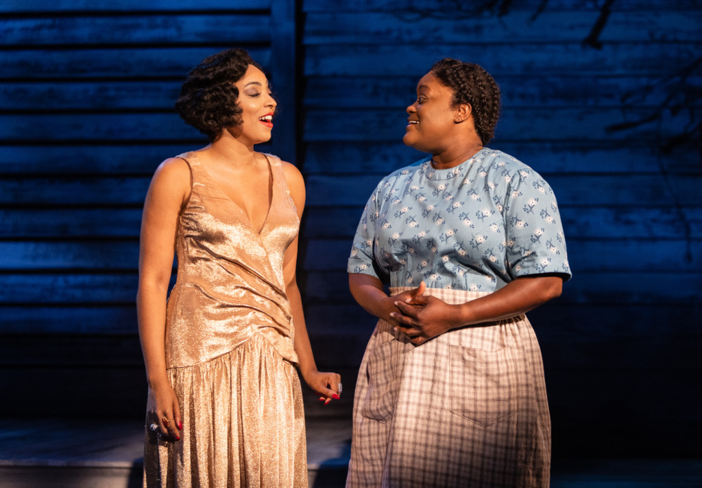 Danielle J. Summons (left) as Shug Avery and Nova Y. Payton (right) as Celie in The Color Purple. 📸Christopher Mueller