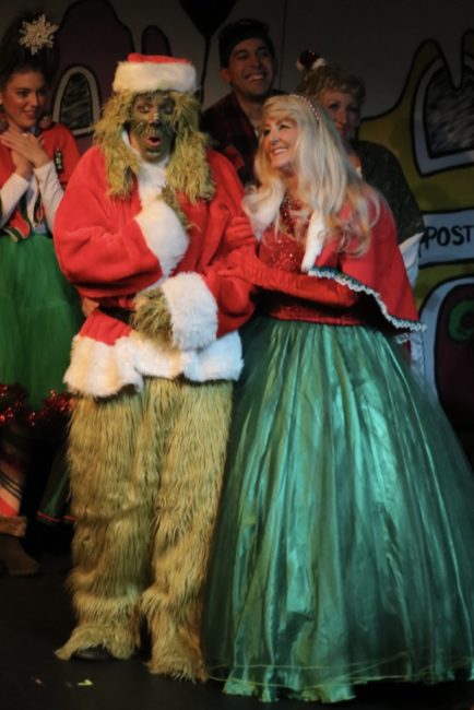 Jim Rose (left) as The Grinch and Sue Becker (right) as Martha May Whovier. 📷Kathleen Swain