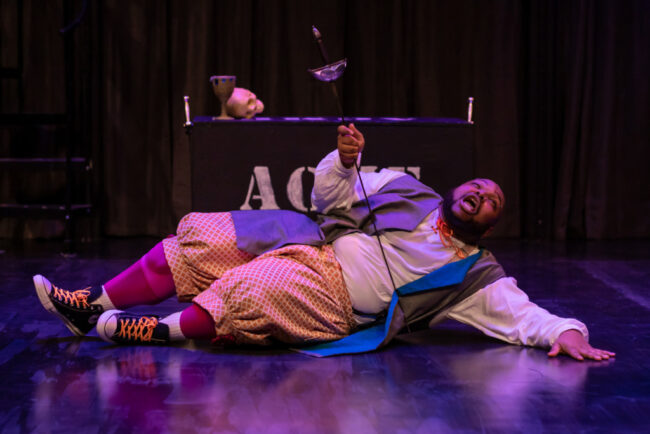 Shaquille Stewart in The Complete Works of William Shakespeare (abridged). 📷 Kiirstn Pagan Photography 