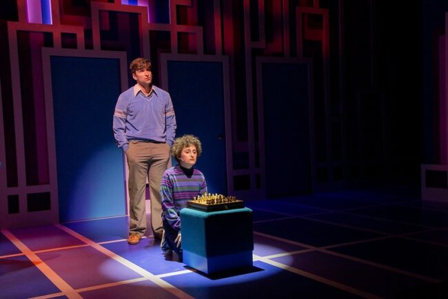 Jake Loewenthal (left) as Marvin and Grayden Goldman (right) as Jason in Falsettos at Rep Stage. 📷Katie Simmons-Barth
