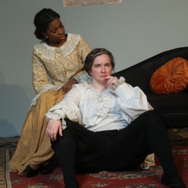 Tiana Lockhart (left) as Sallie Mercer and Julia Williams (right) as Charlotte Cushman in The Lady Was A Gentlemanat The Strand Theater 📷Shealyn Jae Photography