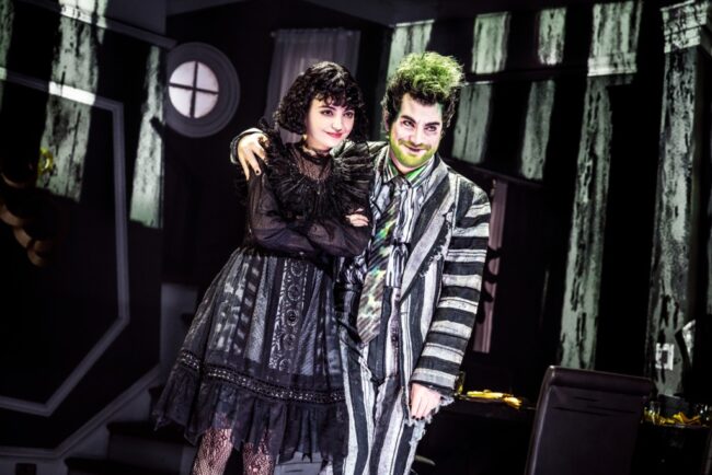 Isabella Esler (left) as Lydia and Justin Collette (right) as Beetlejuice. 📷 Matthew Murphy
