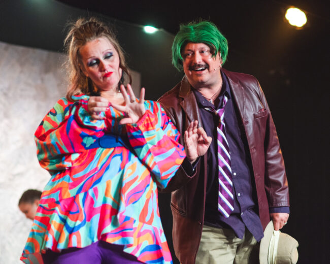 Tammy Oppel (left) as Mrs. Wormwood and Adam Biemiller (right) as Mr. Wormwood 📷 Matthew Peterson