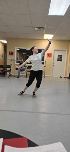 Katelyn Dixon rehearsing for 42nd Street with Scottfield Theatre Company